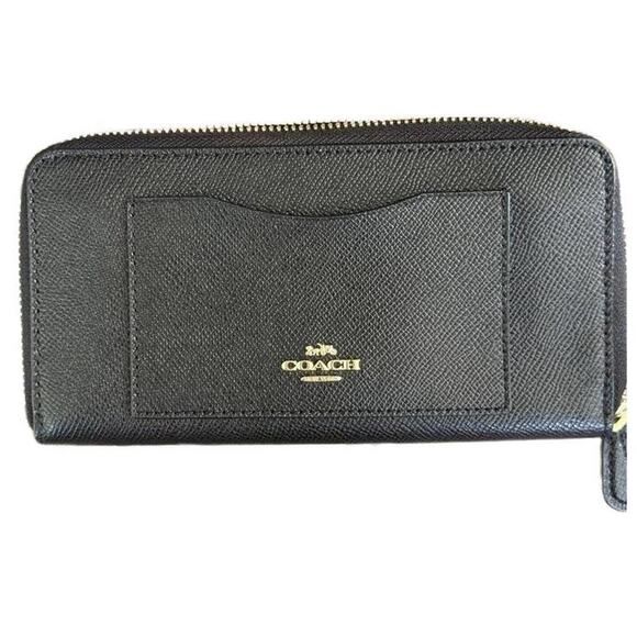 Coach f31959 black crossgrain accordion wallet - Picture 1 of 3
